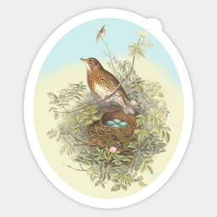 Singing Bird on The Nest Sticker